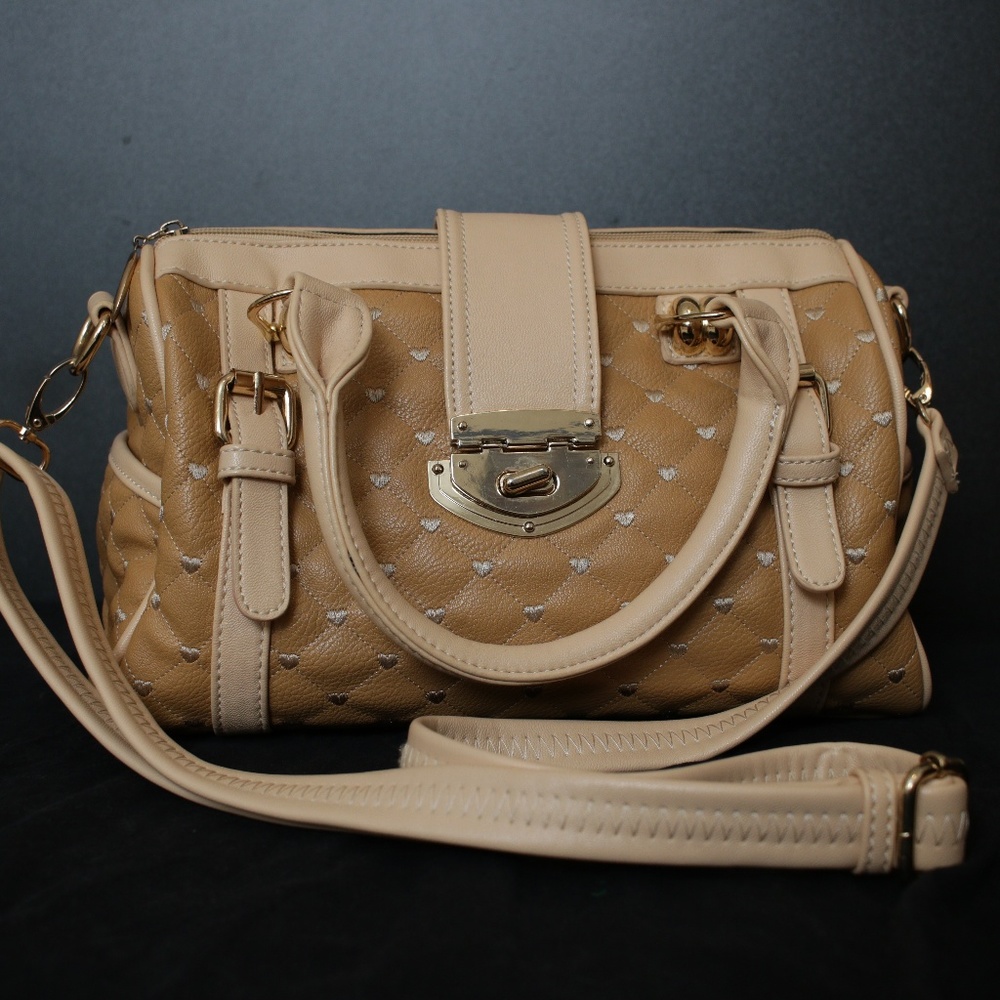 Faux leather quilted purse